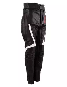 L&J Rypard Jarwis pantaloni da moto in pelle nero/bianco S-2