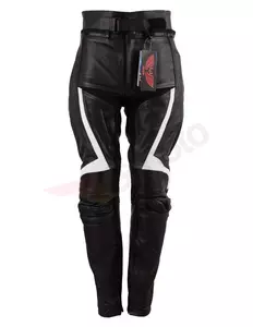 L&J Rypard Jarwis pantalones de moto de cuero negro/blanco M - SSM015/M