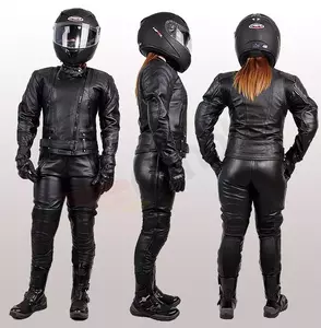 Dámska kožená bunda L&J Rypard Abigail Lady na motorku čierna M-3