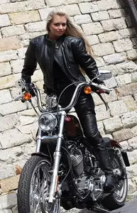 Dámska kožená bunda L&J Rypard Abigail Lady na motorku čierna 2XL-4