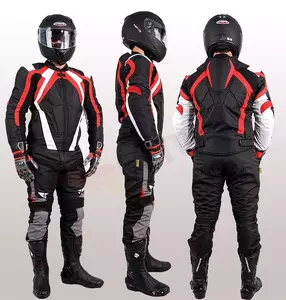 L&J Rypard Tromso giacca da moto in tessuto nero/bianco/rosso M-3
