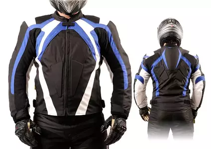 L&J Rypard Tromso schwarz/weiß/blaue Textil-Motorradjacke XL-1