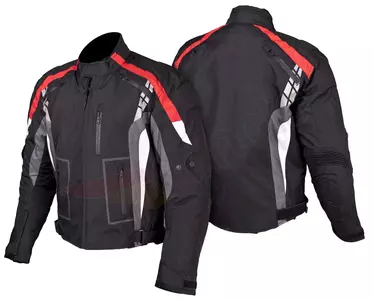 L&J Rypard Hyper nero/rosso giacca da moto in tessuto M-1