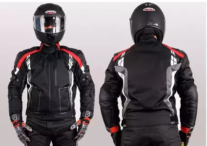 Jachetă de motocicletă L&J Rypard Hyper negru/roșu din material textil 5XL-2