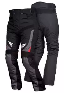L&J Rypard Hyper nero/grigio/rosso pantaloni da moto in tessuto M - STM002/M