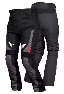L&J Rypard Hyper črne/sive/rdeče tekstilne motoristične hlače L - STM002/L