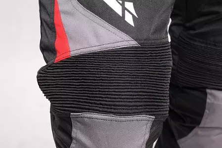 L&J Rypard Hyper čierne/sivé/červené textilné nohavice na motorku L-3