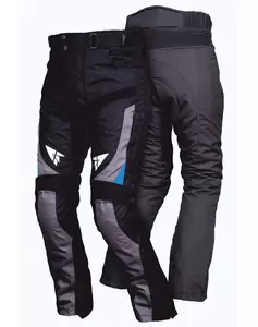 L&J Rypard Hyper calças de motociclismo em tecido preto/cinzento/azul 2XL-1