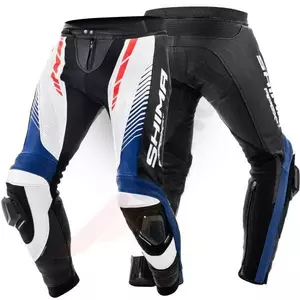 Shima Apex pantalones de moto de cuero blanco azul rojo negro L-1
