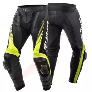 Shima Apex pantalones de moto de cuero negro fluo S-1