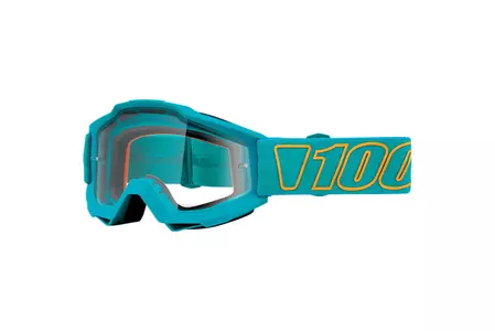Motocyklové brýle 100% Procento model Accuri Galak barva zelená průhledné sklo - 50200-319-02