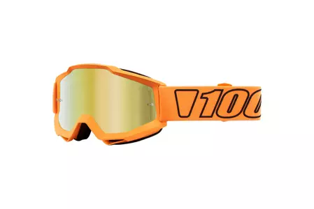 Occhiali da moto 100% Percent modello Accuri Luminari colore arancio vetro a specchio oro (vetro trasparente aggiuntivo)-1