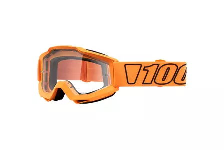 Okuliare na motorku 100% Percentuálny model Accuri Luminari oranžová farba priehľadné sklo