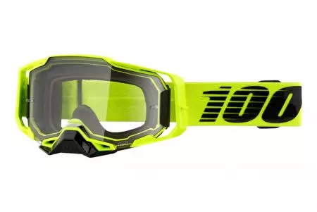Óculos de proteção para motociclistas 100% Percentagem modelo Armega Nuclear Citrus cor amarelo/preto vidro espelho dourado - 50700-356-02