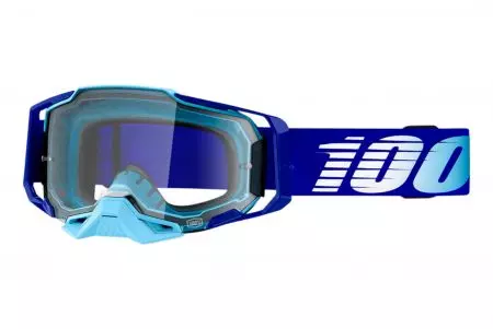 Okuliare na motorku 100% Percent model Armega Royal farba modrá/ tmavomodré priehľadné sklo-1