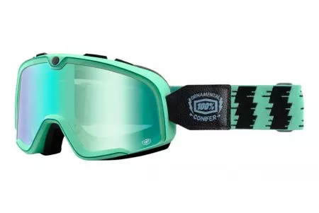 Motoros szemüveg 100% százalékos modell Barstow díszítő szín zöld/fekete üveg zöld tükör - 50002-184-02