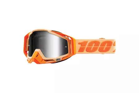 Óculos de proteção para motociclistas 100% Percentagem Racecraft Sahara cor laranja vidro espelho prateado - 50110-334-02