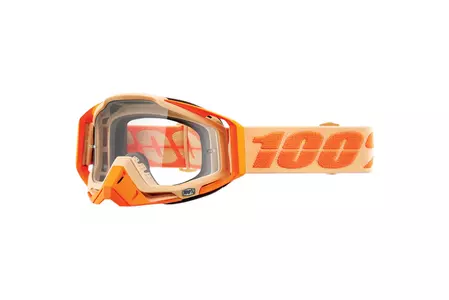 Lunettes de moto 100% Racecraft Sahara couleur orange/brun verre transparent-1