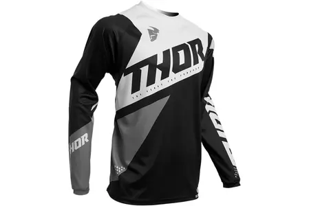 Thor Sector Blade S20 trøje - Enduro Cross sweatshirt sort/hvid 2XL - 2910-5490
