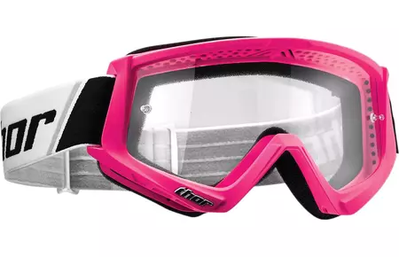 Thor Combat motociklistu brilles Enduro Cross FLO rozā/melnas krāsas - 2601-2082