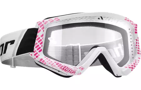 Thor Combat CAP motocikla brilles Enduro Cross rozā/balta krāsā-1