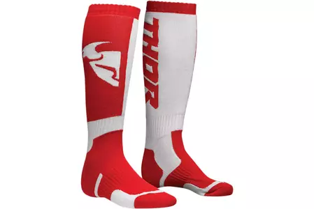 Thor MX S8 високи чорапи за Enduro Cross червено/бяло 6-9 - 3431-0379