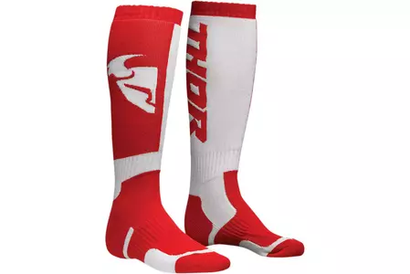 Thor MX S8 high Enduro Cross κάλτσες κόκκινες/λευκές 10-13 - 3431-0380