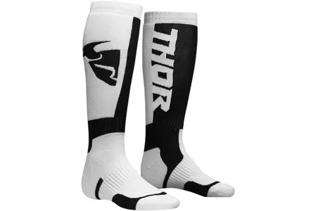 Thor MX S8 високи чорапи за Enduro Cross бели/черни 6-9 - 3431-0381