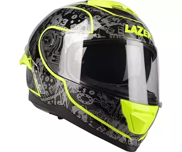 Lazer Rafale SR capacete integral de motociclista $13 Original preto amarelo Fluo L-1