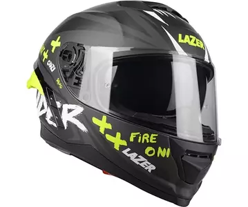 Lazer Rafale SR Ride Oni capacete integral de motociclista preto Cinzento Amarelo Fluo mate XS