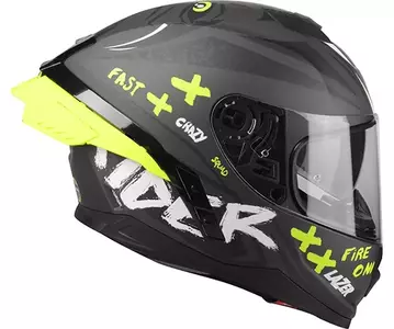 Lazer Rafale SR Ride Oni capacete integral de motociclista preto Cinzento Amarelo Fluo mate XS-2