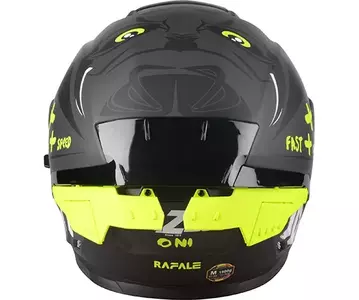 Lazer Rafale SR Ride Oni capacete integral de motociclista preto Cinzento Amarelo Fluo mate XS-4