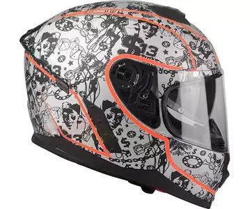Lazer Rafale motociklistička kaciga s punim licem 13 USD Izvorna srebrna narančasta fluo mat crna L-3