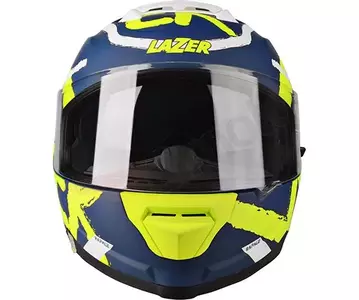 Capacete integral de motociclista Lazer Rafale Street Azul-marinho amarelo Fluo branco mate XS-2
