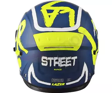 Lazer Rafale Street integrālā motocikla ķivere tumši zila, dzeltena, fluo balta matēta S-5
