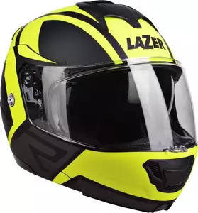 Capacete de motociclista Lazer Lugano Z-Generation Preto Amarelo Fluo Cinzento Mate 2XL