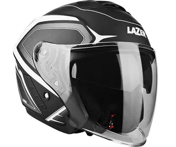 "Lazer Tango Hexa" atviras motociklininko šalmas juodas baltas 2XL
