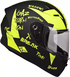 Lazer FH4 Jr Bad Boy Jr Bad Boy cască de motocicletă integrală pentru copii negru galben fluo mat XS-2