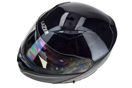 Capacete de motociclista Lazer Paname Evo Z-Line em metal preto com maxilar em L-9