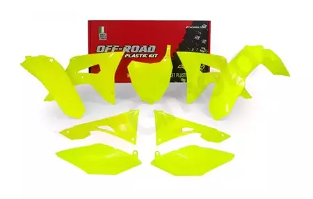 Komplet plastików Racetech Honda CRF 450R 17-18 CRF 250 18 żółty fluo z tablicą i osłoną filtra - CRF-GF0-599