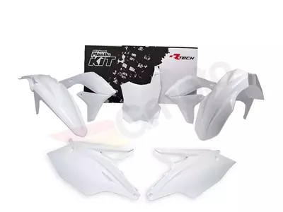 Racetech пластмасов комплект Kawasaki KXF 450 16-18 бял с пластина-1