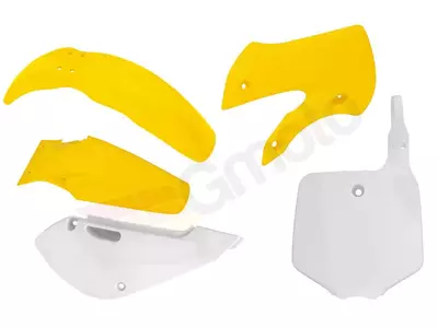 Racetech plastikust komplekt Suzuki RM 65 03-08 kollane valge koos plaadiga - RM0-OEM-509