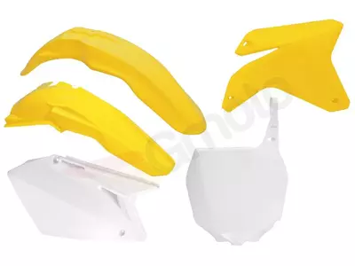 Komplet plastików Racetech Suzuki RMZ 450 05-06 biały żółty z tablicą - RMZ-OEM-505