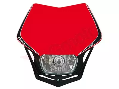 Lampa przednia Racetech V-FACE czerwony czarny - MASKRSNR008