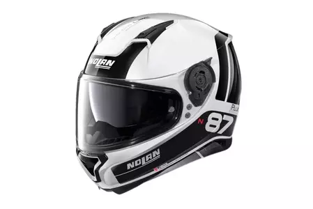Nolan N87 Plus Distinctive N-COM Metal White L motociklistička kaciga koja pokriva cijelo lice-1