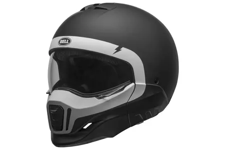 Bell Broozer cască de motocicletă modulară de motocicletă cranium mată negru/alb L-1