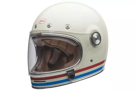 Casco integral moto Bell Bullitt dlx stripes blanco perla M-1