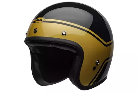 Kask motocyklowy otwarty Bell Custom 500 dlx streak gloss black/gold L - C500-DLX-STK-08-L