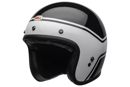 Kask motocyklowy otwarty Bell Custom 500 dlx streak gloss black/white M - C500-DLX-STK-90-M