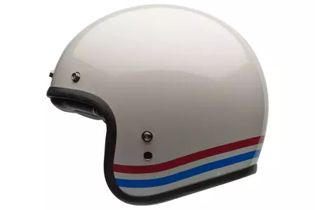 Cască de motocicletă Bell Custom 500 dlx stripes alb perlat XL deschisă pentru motociclete-4